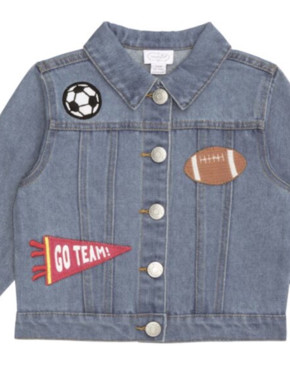 NEW! Mud Pie Sports Denim Jacket - Size 12-18 months